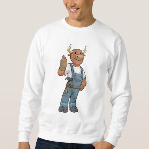 Bull as Handyman with Hammer Sweatshirt