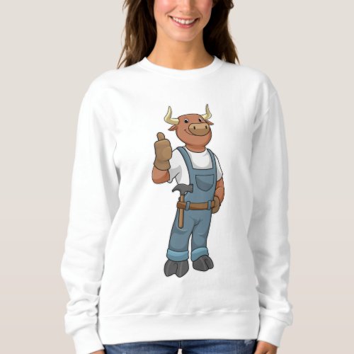 Bull as Handyman with Hammer Sweatshirt