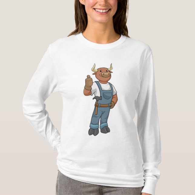 Bull as Handyman with Hammer T-Shirt (Front)