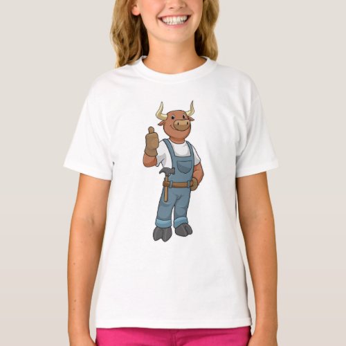 Bull as Handyman with Hammer T_Shirt