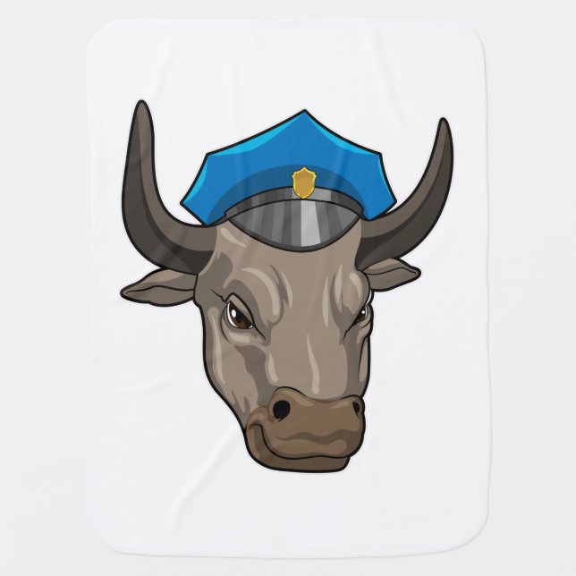 Bull as Police officer Police Baby Blanket (Front)