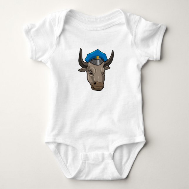 Bull as Police officer Police Baby Bodysuit (Front)
