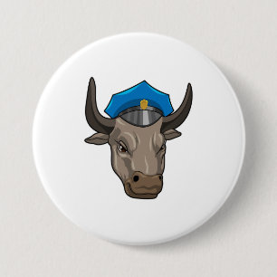 Bull as Police officer Police Button