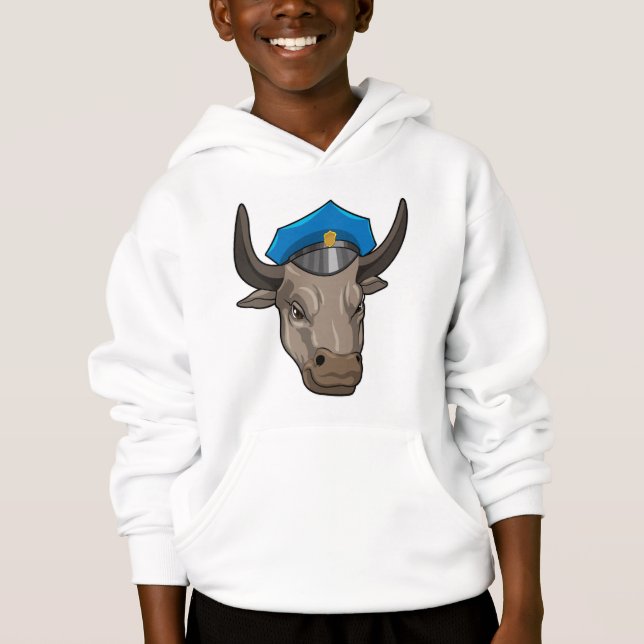 Bull as Police officer Police Hoodie (Front)