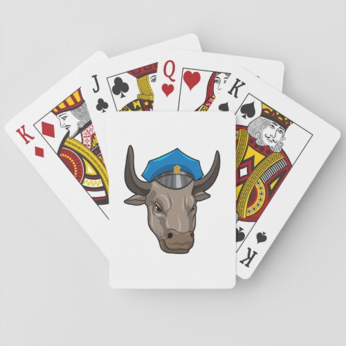 Bull as Police officer Police Playing Cards