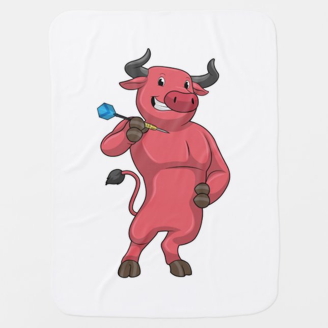 Bull at Darts with Dart Baby Blanket (Front)