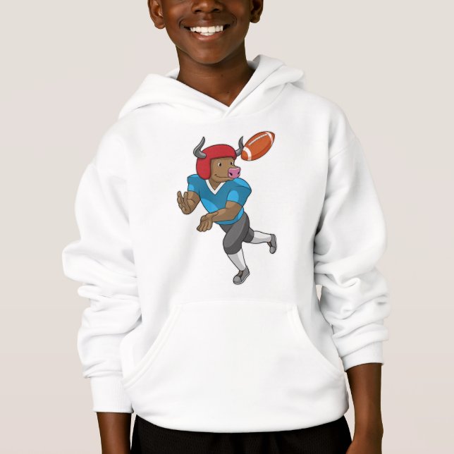 Bull at Football Sports Hoodie (Front)