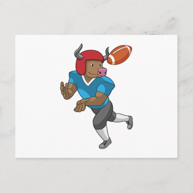 Bull at Football Sports Postcard (Front)