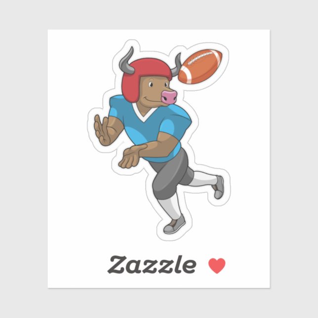 Bull at Football Sports Sticker (Sheet)