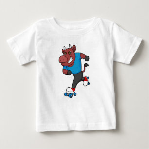 Bull at Inline skating with Roller skates Baby T-Shirt