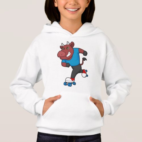 Bull at Inline skating with Roller skates Hoodie