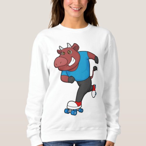 Bull at Inline skating with Roller skates Sweatshirt