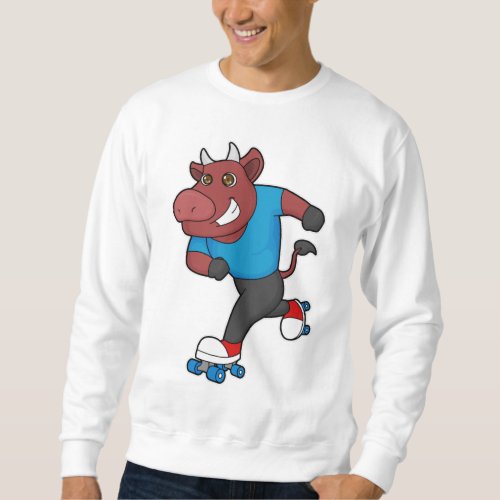Bull at Inline skating with Roller skates Sweatshirt
