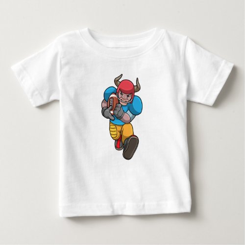 Bull at Sports with Football  Helmet Baby T_Shirt