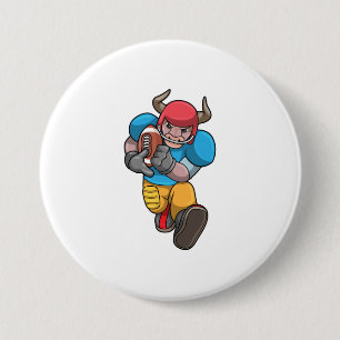 Bull at Sports with Football & Helmet Button