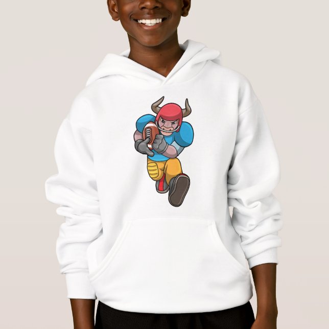 Bull at Sports with Football & Helmet Hoodie (Front)