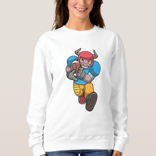 Bull at Sports with Football  Helmet Sweatshirt