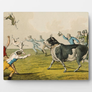 'Bull Baiting', pub. by Thomas McLean, 1820, (prin Plaque