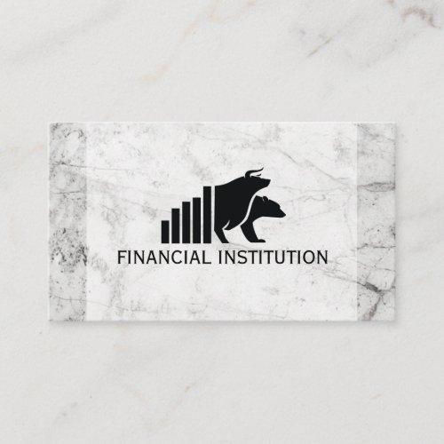 Bull Bear Bar Chart Logo  Financial Business Card