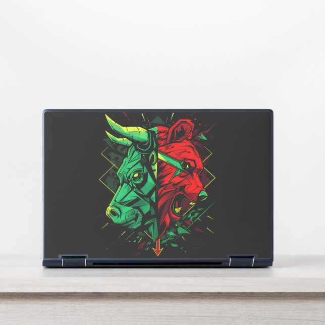 Bull Bear Duel Forces  HP Laptop Skin (Front)