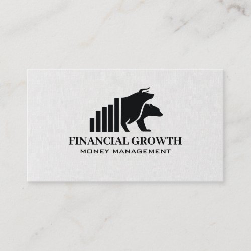 Bull Bear Logo  Bar Graph  Financial Business Card