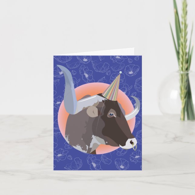 Bull Birthday Card (Front)