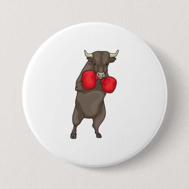 Bull Boxer Boxing gloves Button (Front)