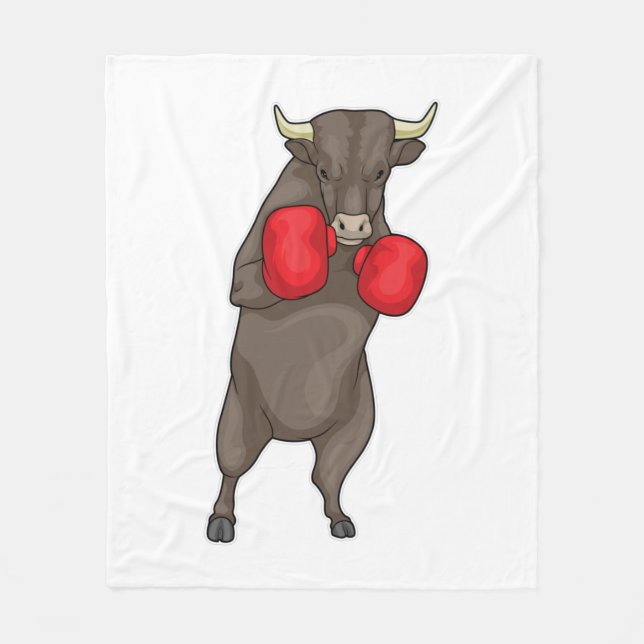 Bull Boxer Boxing gloves Fleece Blanket (Front)