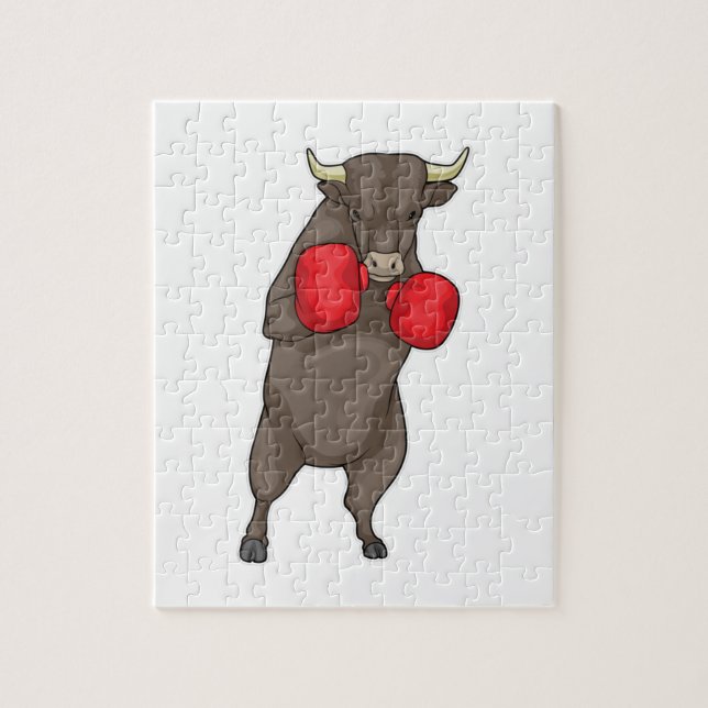 Bull Boxer Boxing gloves Jigsaw Puzzle (Vertical)