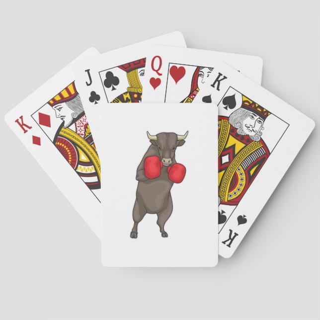 Bull Boxer Boxing gloves Poker Cards (Back)