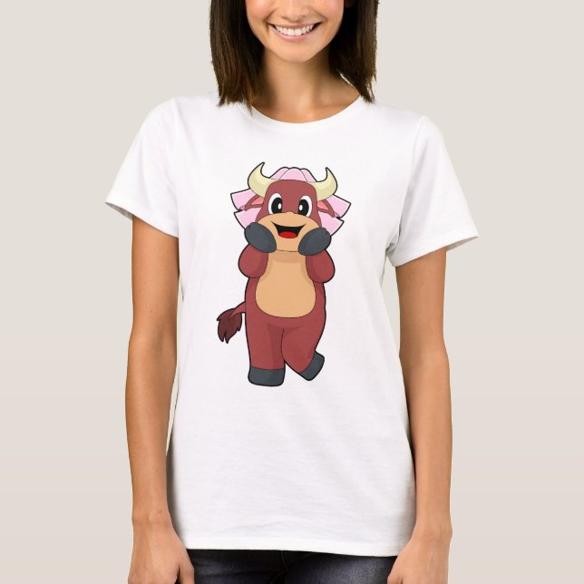 Bull Bride Veil Wedding T-Shirt (Front)