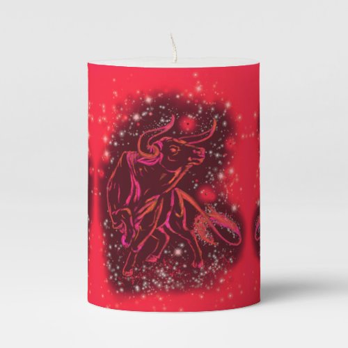 Bull Candle Running In Red Amazing Starry Night