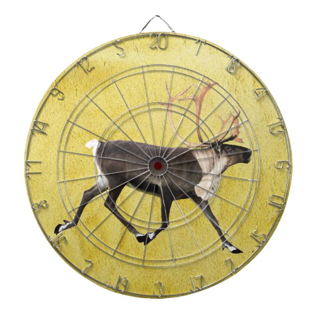 Bull Caribou Dartboard With Darts (Front)