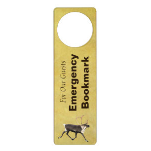 Bull Caribou Emergency Bookmark Door Hanger