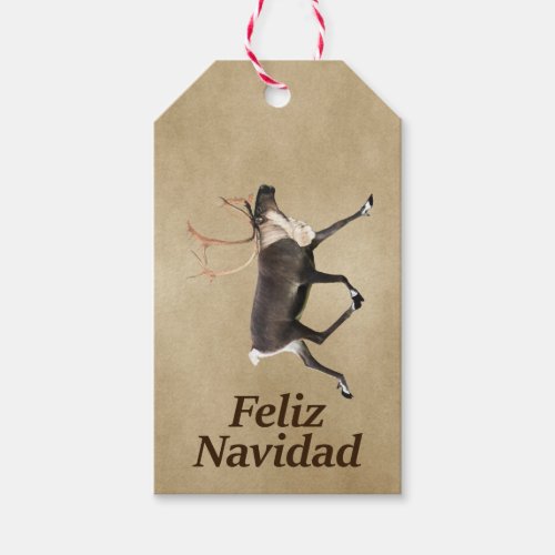 Bull Caribou _ Feliz Navidad Gift Tags