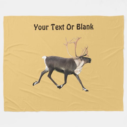 Bull Caribou Fleece Blanket
