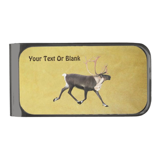 Bull Caribou Gunmetal Finish Money Clip (Front)