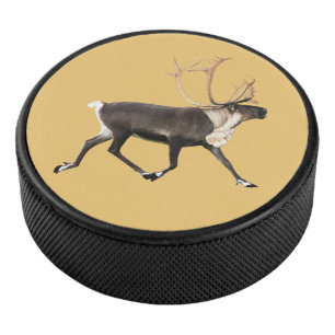 Bull Caribou Hockey Puck