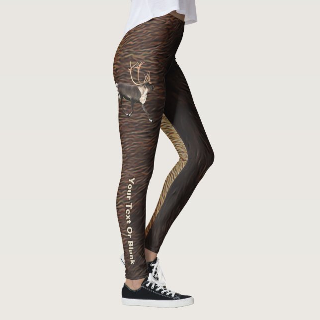 Bull Caribou On Reindeer Fur Leggings (Right)