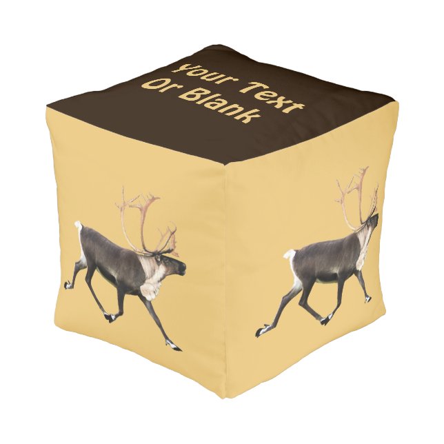 Bull Caribou Pouf (Angled Front)