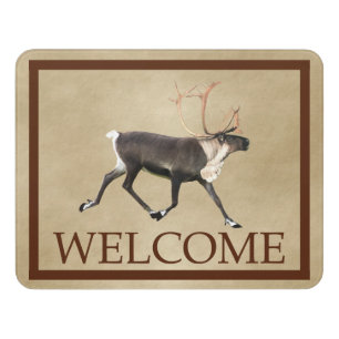 Bull Caribou (Reideer) - Welcome Door Sign