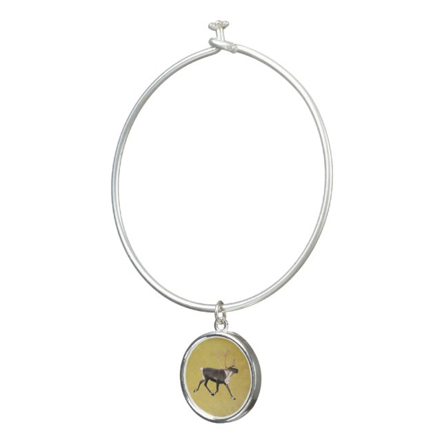 Bull Caribou (Reindeer) Bangle Bracelet (3/4)