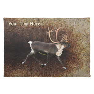 Bull Caribou (Reindeer) Cloth Placemat