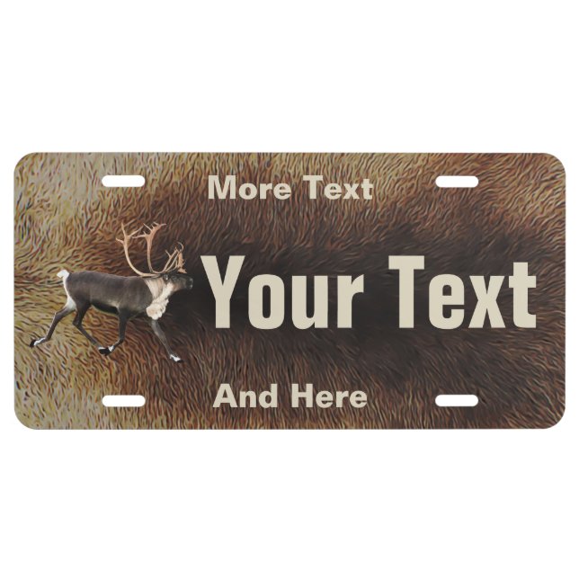 Bull Caribou (Reindeer) License Plate (Front)