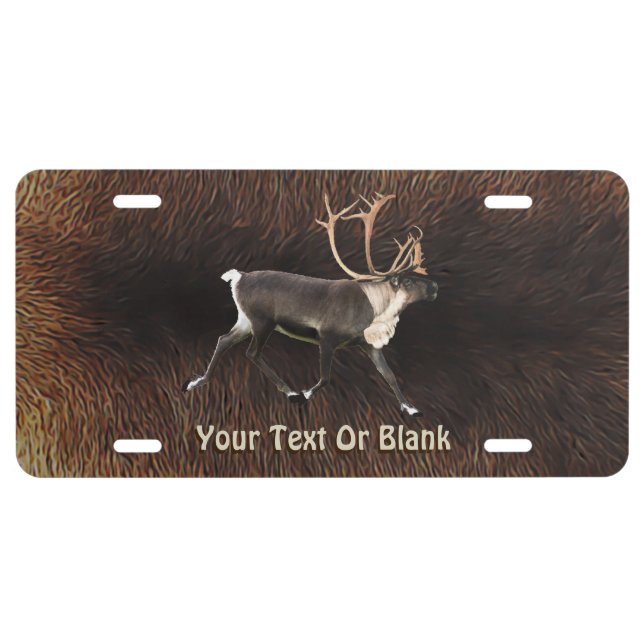 Bull Caribou (Reindeer) License Plate (Front)