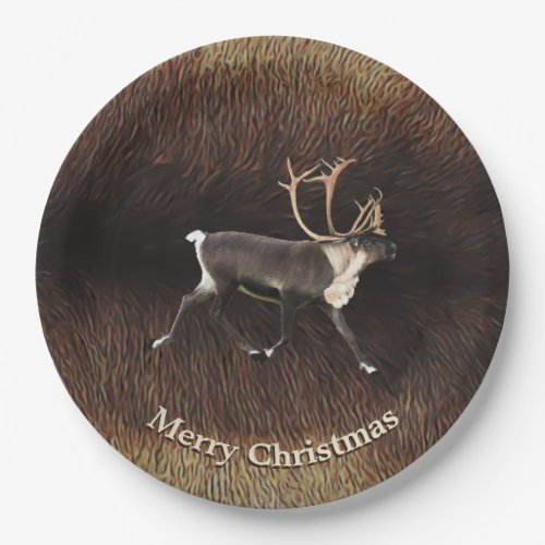 Bull Caribou Reindeer Paper Plates