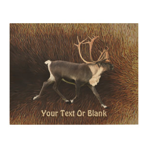 Bull Caribou (Reindeer) Wood Wall Decor