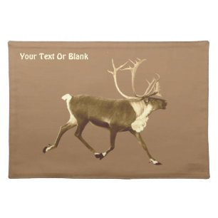 Bull Caribou - Sepia Cloth Placemat