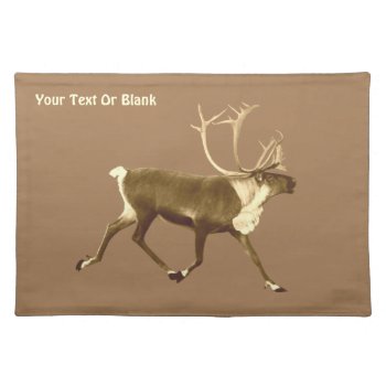 Bull Caribou - Sepia Cloth Placemat by Bluestar48 at Zazzle