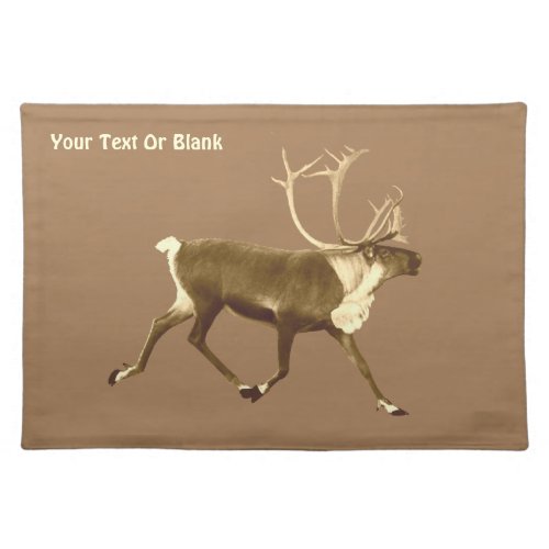 Bull Caribou _ Sepia Cloth Placemat